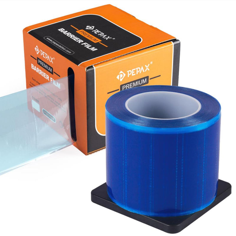 Premium barrier film - 1200 sheets 15.2 x 10.1 cm barrier film roll blue dental disposable to protect against infections