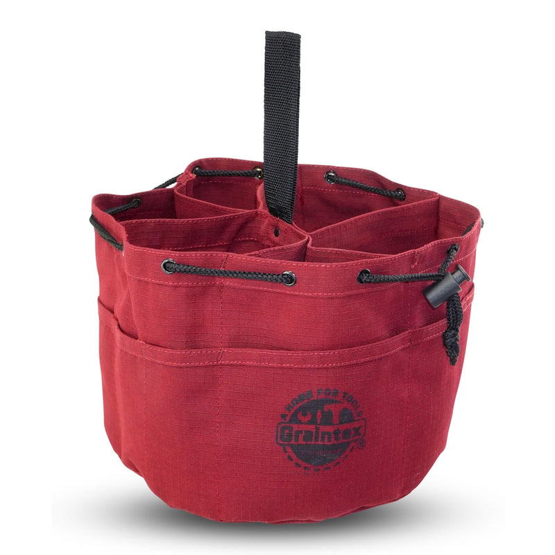 Graintex 18 Pockets Grab Bag Rip-stop Canvas Drawstring Closure, Small Part Organizer Pouch, Small Tools, Screws, Parts, Parachute Tool Bag for Efficient Storage - Burgundy