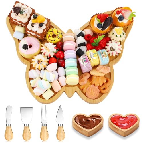 Weysat Butterfly Charcuterie Board Set Platter and Knife Set