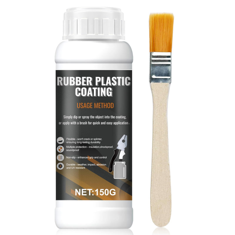 [Australia - AusPower] - Tool Dip Rubber Coating, Liquid Rubber Dip Flexible Peelable Protective Coating Rubber Coating Sealant, Waterproof, Flexible, Breathable, Slip Resistance for Tools DIY Craft, 150g Black 