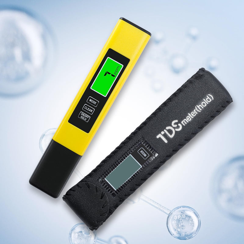 [Australia - AusPower] - 2025 New 4-in-1 Digital TDS Meter – Water Quality Tester | EC, Temperature (℃/℉) & 0-9999 ppm for Drinking Water, Aquariums & RO-RODI Systems –Yellow 