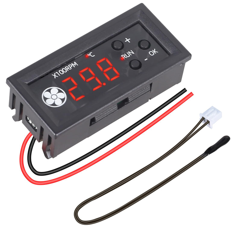 [Australia - AusPower] - Fan Temperature Controller, ICSTATION DC 12V PWM 4-Wire Fan Speed Controller Module with Temperature Probe Digital Display ℃ Temperature Controlled Governor for 3A Fan PC 