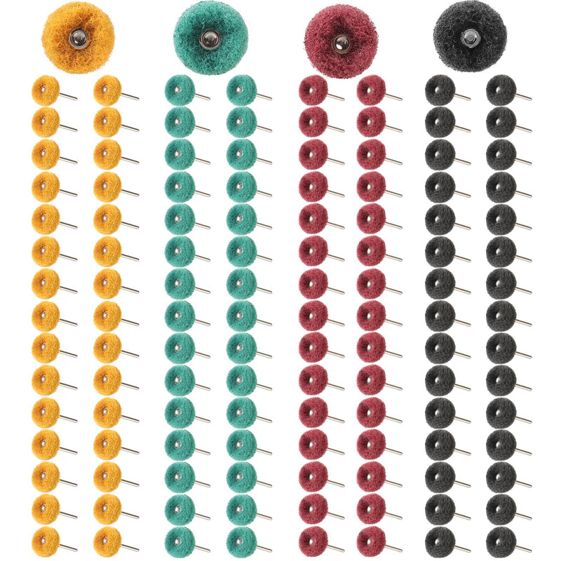 120 PCS Double-Layer Buffing Pads, Multi-Grit Abrasive Wheels (80/150/240/400) for Dremel & Drill | Yellow, Green, Red, Black Polishing Discs Kit ABW Mix Color 120pcs