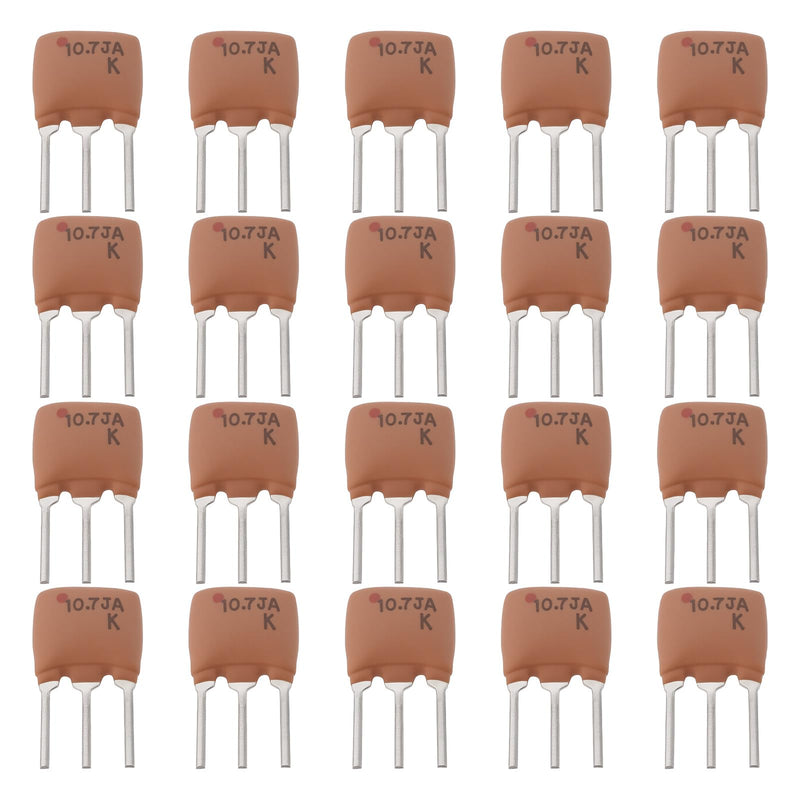 20 Pieces 10.7 MJ Ceramic Filter Quartz Oscillator for Filtering Specific Radio Signal Frequencies