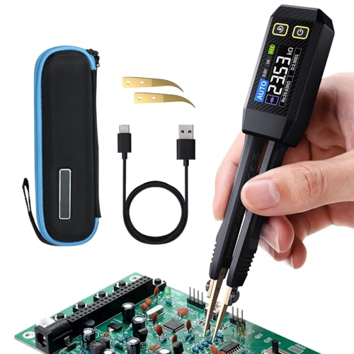 10KHz LCR Meter Tweezers, ESR Meter, Mini SMD Multimeter, Capacitance Inductance Continuity Diode Tester, Measuring Multimeter for Electronic Components, Diode Tester for Rechargeable Components