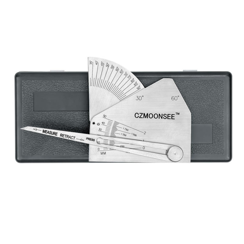 [Australia - AusPower] - SKEW-T Stainless Steel Oblique Welding Inspection Ruler Angle Weld Gauge Welding Point Measurement Gauge Welding Angle Gauge ulnar Test Ruler 