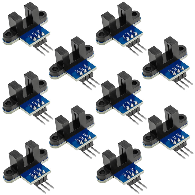 [Australia - AusPower] - 10pcs IR Infrared Sensor Slotted Optical Optocoupler Module Speed Measuring Distance Measuring 3.3V to 5V Photo Interrupter Sensor for Robot Arduino 51 Series 