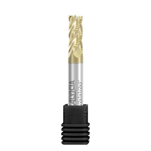 ALYICIA 1/2-inch 4-flute tungsten carbide square nose roughing end mill milling cutter bit