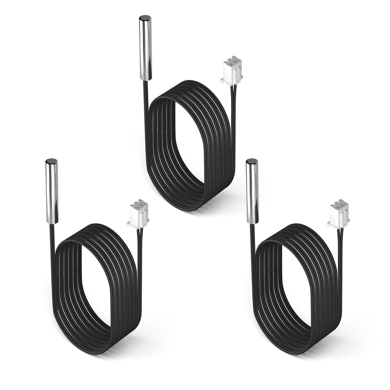 [Australia - AusPower] - DROK 10K Temperature Sensor Probe 3pcs, 1 Meter Waterproof Temp Sensor Probe, Stainless Steel 3950 NTC Temp Sensor Probe, Digital Temperature Transmitter Extension Cable 1-Meter/3.28ft 3 