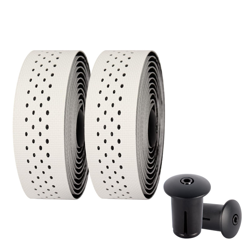 Bike Handlebar Tape,Bike Grip Tape，Bike Tape for Handlebars，Bicycle Bar Tape– 2 Rolls (White Black dot Silicone) White black dot silicone