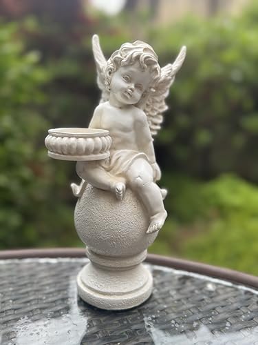 Angel Candle Holder in Pairs Resin Angel Statue Height 10" Angels Figurine Candleholder Craft Ornaments for Home Church Wedding Deco Great Right