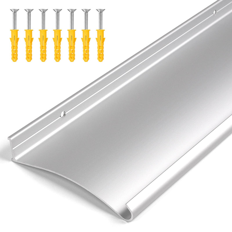 4" Extra-Wide Door Rain Drip Guard, 52" L Heavy Duty Aluminum Thickened Window Door Rain Deflector, Door Drip Cap, 0.8" Height Overhead Drip Edge (Silver) 1 52in-Silver