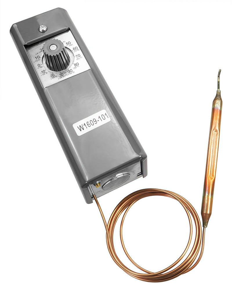 [Australia - AusPower] - Refrigeration Temperature Bulb Remote Thermostat Controller, Temperature Controller Replace W1609-101 TH-1609, Control from -30 Degrees F to 90 Degrees F, 5 Ft Capillary 