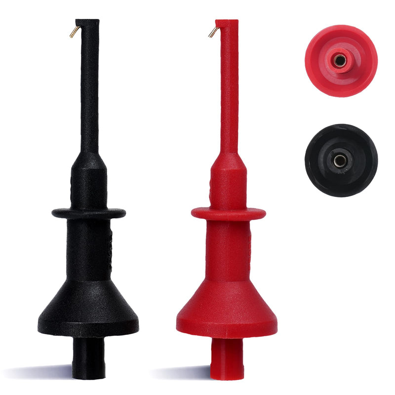 [Australia - AusPower] - 2Pcs Test Hooks Clips, Multimeter Leads Hooks,Multimeter Test Lead Kit Mini Test Hook Clip for 2mm Plug Test Probe Electronic Testing IC Grabber 