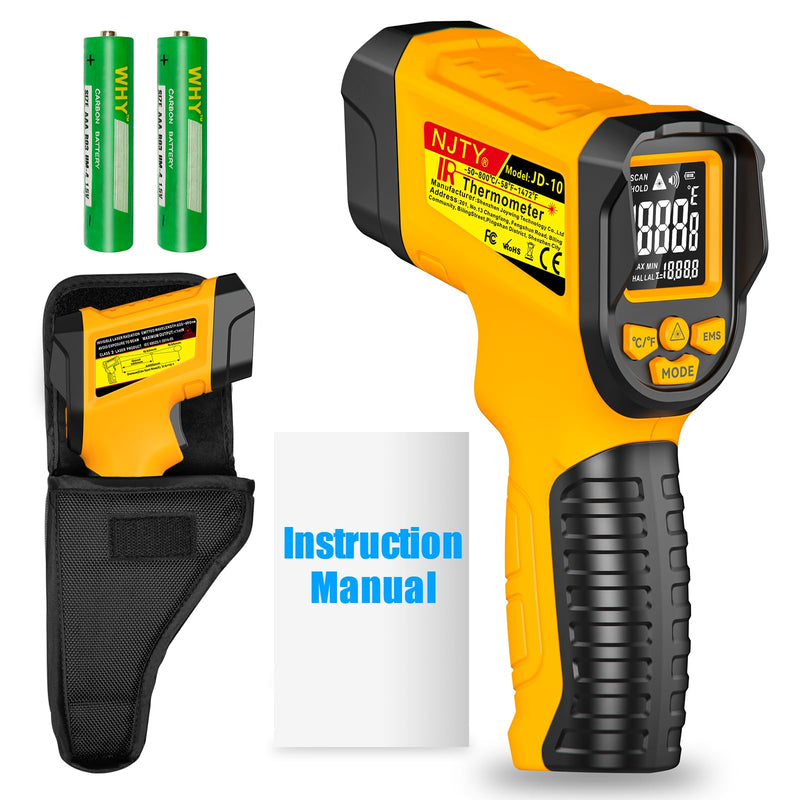 [Australia - AusPower] - Infrared Thermometer Gun, -58℉ to 1472℉, High Precision, Non-Contact Laser Temperature Sensor with Backlit LCD, for Cooking, BBQ, Automotive, Industrial Use -58℉ to 1472℉ 
