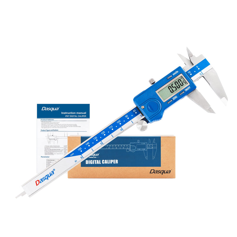 [Australia - AusPower] - Dasqua Left-Handed Digital Caliper 0-6"/0-150mm Stainless Steel with Large LCD Screen, Dual Unit in/mm, Accuracy ±0.0015"/0.03mm, Resolution 0.0005"/0.01mm, High Precision Caliper Measuring Tool Digital 6" 