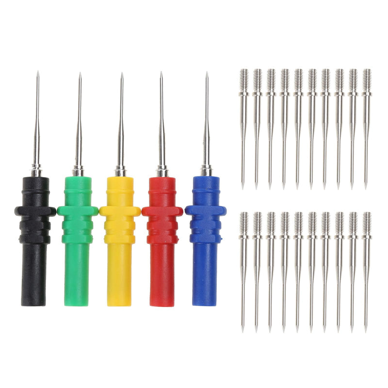[Australia - AusPower] - 5pcs Test Back Probe Pin,Non-Destructive Pin Test Probes Pin Insulation Piercing Needle Multimeter Test Probe 