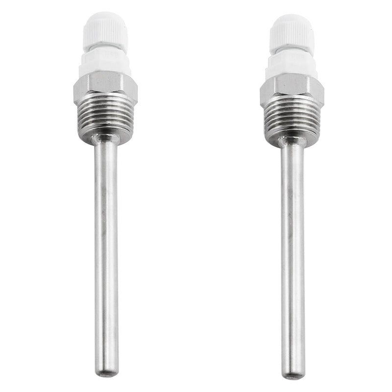 [Australia - AusPower] - 2PCS 8x100mm Stainless Steel Thermometer Casing Nylon Cable Gland Probe Tank Housing Solar Energy Accessories Thermocouple Sleeve for Temperature Sensors 