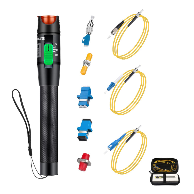 [Australia - AusPower] - Fiber Optic Cable Troubleshoot Kit - 1pc Visual Fault Locator & 1pc FC to LC Adapter & 4pcs Couplers(LC, SC, ST, FC) & 3 Short Patch Cords (Mode Number: VFL-30) VFL-30 kit 