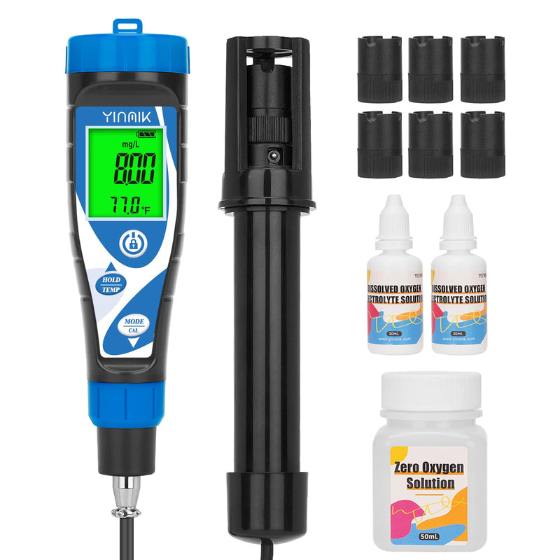 [Australia - AusPower] - YINMIK Dissolved Oxygen Meter Digital Dissolved Oxygen Test kit for Aquarium Oxygen Tester for Koi Pond Do Meter for Wastewater Smart Dissolved Oxygen Meter with 9.84ft DO Probe Cable for Aquaculture Water DO Meter 