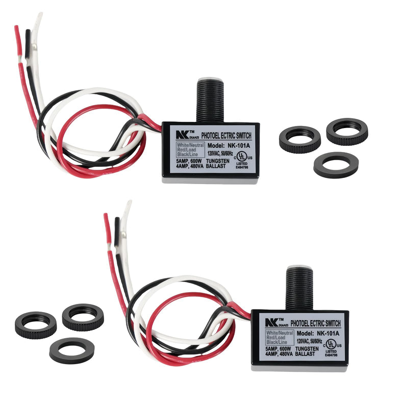 [Australia - AusPower] - 2-Pack 105V-130V AC Photocell Light Sensors，Automatic Dusk-to-Dawn Illumination Switches - Weatherproof，Fit for Outdoor Lighting， Photoelectric Controls with Sunrise & Sunset Detection 
