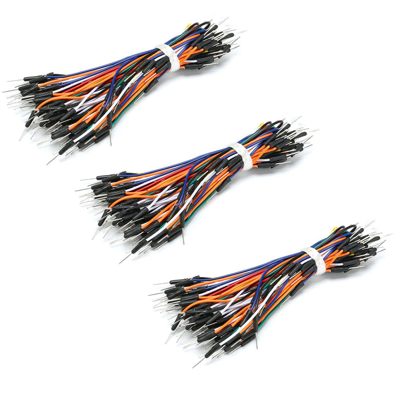 [Australia - AusPower] - Pack of 3 Set 65Pcs Jumper Wires Solderless Wires Flexible Breadboard Wire Male to Male Adapter Wire 11CM-24CM Jumper Wire Total 195Pcs for Breadboard Test 