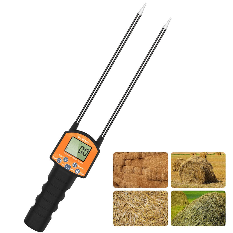 [Australia - AusPower] - GS120A Hay Moisture Tester Meter – Portable Digital Probe Tester with LCD, 0-80% Moisture Range, for Alfalfa, Leymus, Orchard Grass, Straw Bales Fast Accurate Digital Sensor Hay bale Moisture Meter GS120A 