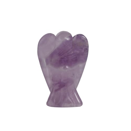 Cute Amethyst Angel Crystals Healing Healing Reiki Pocket Angel Figurine Polished Healing Gemstone Hand Carved Statue Spiritual Gift for Meditation &Home Decor(1Inch).