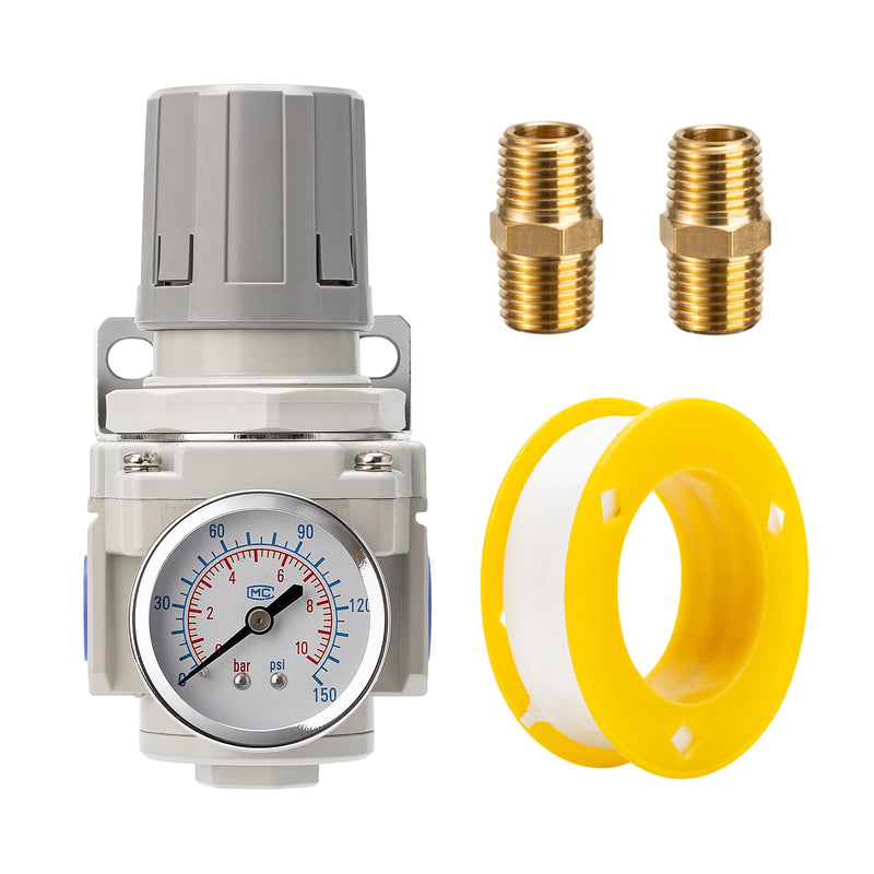 Compressed Air Regulator 1/2" NPT 0-150 PSI Fine Adjustment, Gauge Included, Ideal for Spray Painting, CNC, & Automotive Air Tools 1/2"NPT/AR4000-04