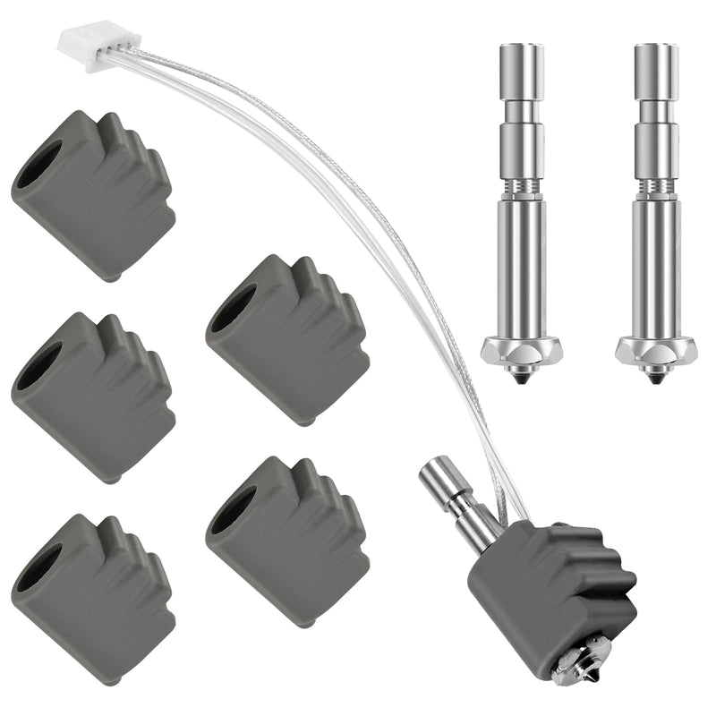[Australia - AusPower] - 3D Printer Hotend Print Head Extruder Kit, Assembled Hot End Kit Replacement with Thermistor, Heating Block, Hardened Steel Nozzle and Silicone Cover for Anycubic Kobra 3 Max/Kobra 3 Max Combo Hotend Kit 