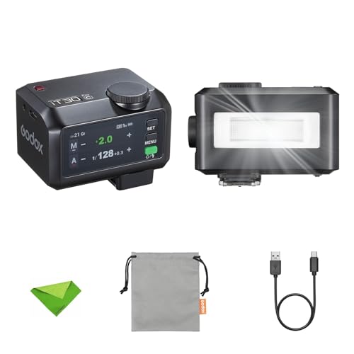 Godox iT30Pro C iT30Pro-C TTL Flash for Canon Camera, GN15 1.5s Recycle Time, 560 Full Power Flash, 1/8000 HSS, 2.4G Wireless, Built-in Lithium Battery, 2.8″ Full-Color Touchscreen Speedlight (Black)