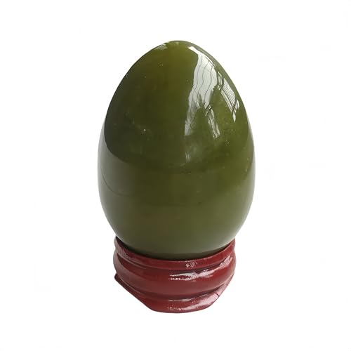 Natural Green Jadee 50 * 35mm Egg-Shape Meditation Chakra and Indoor Decorative Balancing Gemstone and Crystals Figurines Kit, for Reiki Healers and Yoga Practioner Green Jade