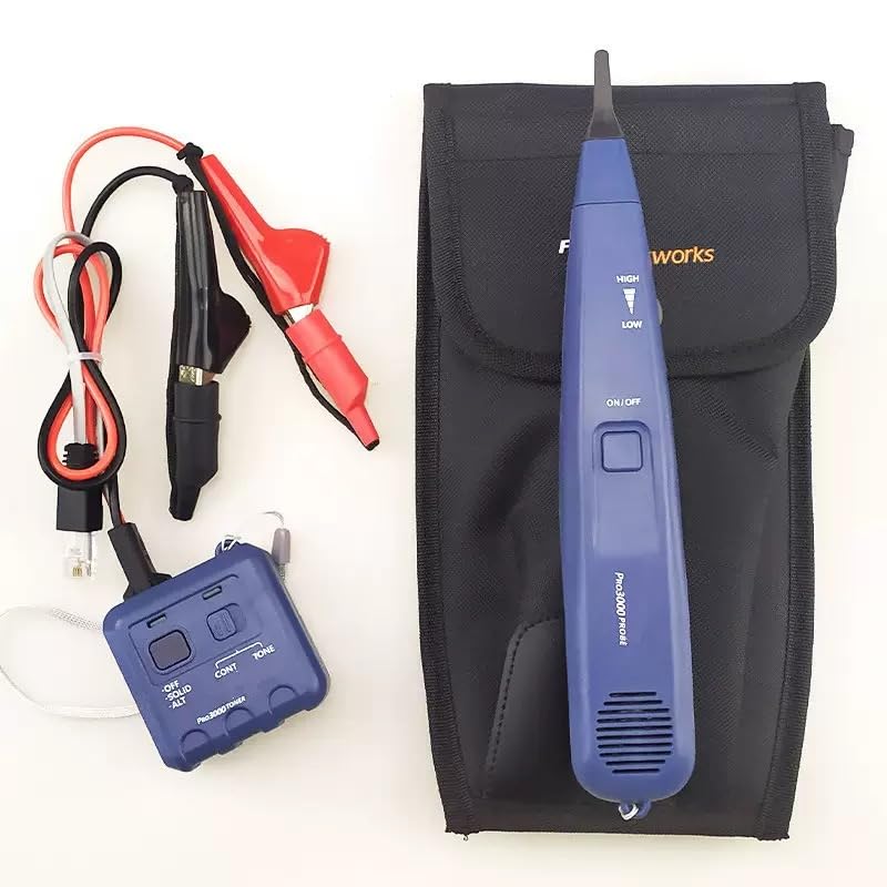 [Australia - AusPower] - Pro3000 Tone Generator and Probe Kit, Tone Generator Kit, Toner Electrical Tool, Wire Toner and Probe Kit, Handheld Telephone Line Finder with SmartTone Technology 