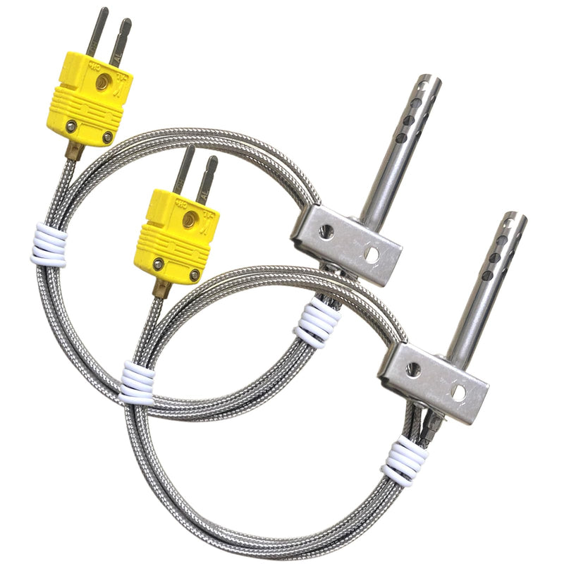[Australia - AusPower] - 2-Pack TL3163K K-Type Thermocouple Air Probes K-Type Thermocouple Temperature Probes -40°F to 875°F Stainless Steel Open-End Clamp for Air Temperature Measurement 