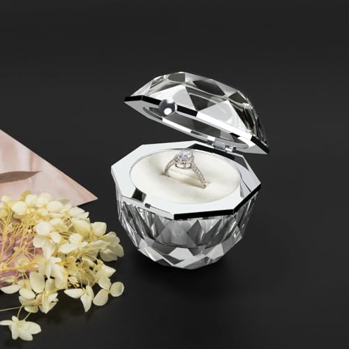 Crystal Engagemen Ring Box for Proposal Wedding Ceremony Diamond Ring Box
