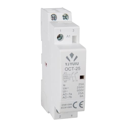 AC Contactor, 2-Pole, 25A, AC 220V/240V, 50/60Hz, DIN Rail 35mm (OCT25 2NO) OCT25 2NO