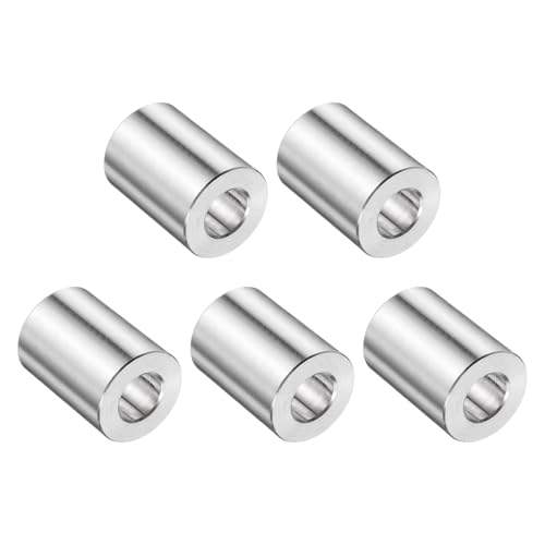 uxcell 5-piece stainless steel spacer, 1/2-inch bore x 1-inch OD x 1-1/8-inch length, round screw bushing