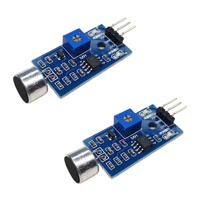 [Australia - AusPower] - Sound Sensor Sound Detector Module for Arduino ESP32 ESP8266 Raspberry Pi Microcontroller Projects 3.3V 5V Compatible Adjustable Sensitivity Digital Output 2 Pieces 
