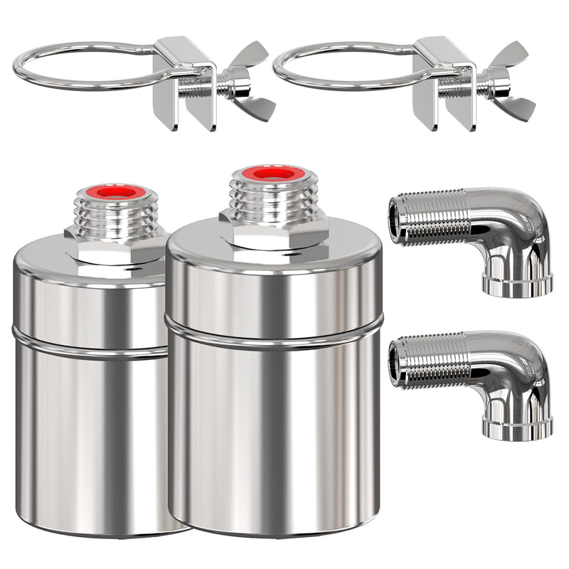 [Australia - AusPower] - Stainless Steel Automatic Water Level Control Float Valve, 2-Pack, 1/2 inch,304 Grade Side Inflow Design for Water Tanks, Swimming Pools, Livestock Tanks (side water) side water 
