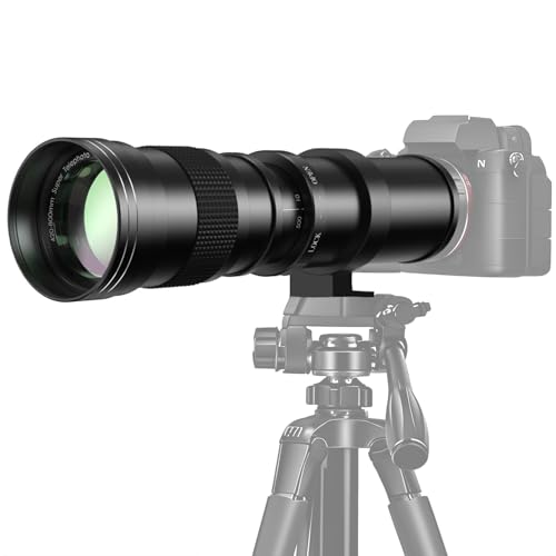 420-800mm f/8.3 Telephoto Lens Zoom SLR Camera Lens for Canon T7i T6 T6i T6s T7 T8i T3i, T4i, T5, T5i, SL2, SL1 4000D 2000D 80D 90D 5D III 6D 7D II 60D 70D 250D 750D 760D 1300D Black