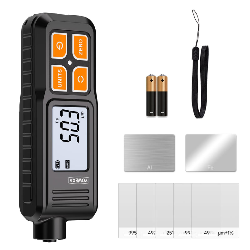 [Australia - AusPower] - EC-370A Paint Thickness Gauge for Cars, Digital Car Paint Tester with Auto Fe/NFe/Zn Detection, Portable Mil Coating Thickness Tester for Used Car Buyers, Auto Detailers and Workshops 
