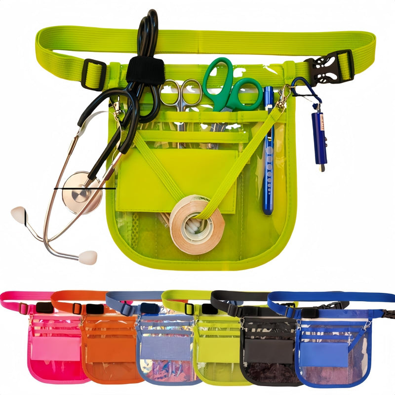 [Australia - AusPower] - Nurse Fanny Pack Medical Waist Bag Medical Gear Pockets Storage for Stethoscopes,Bandage Scissors and Other Medical Supplies（Fluorescent Green） Fluorescent green 