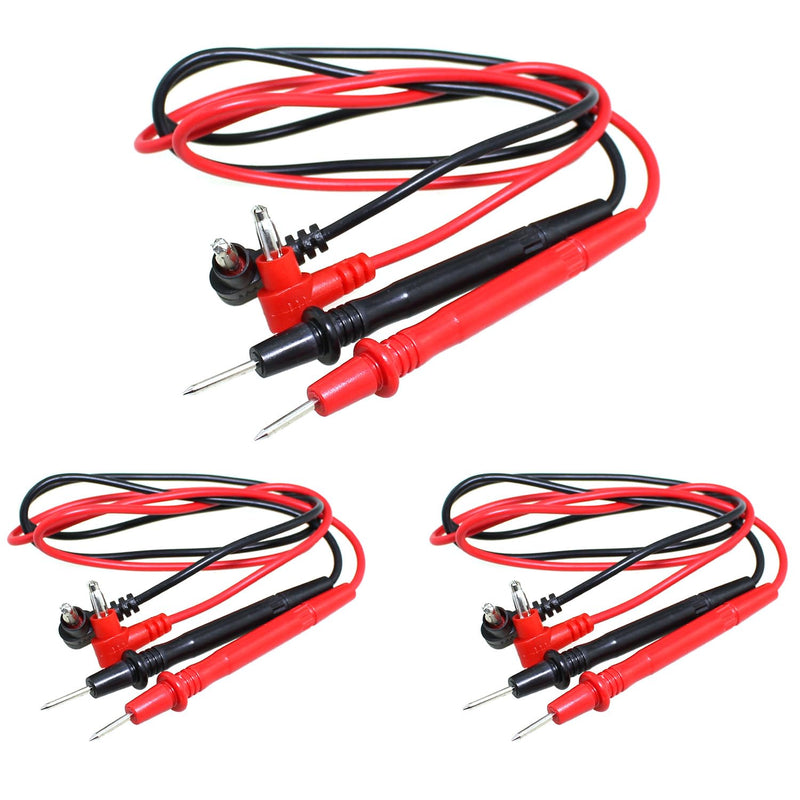 [Australia - AusPower] - 3PCS 4mm Black/Red Banana Plug Connector 1000V Multimeter Voltmeter Probe Test Lead Cable Renovation Plumbing Tool 10A 