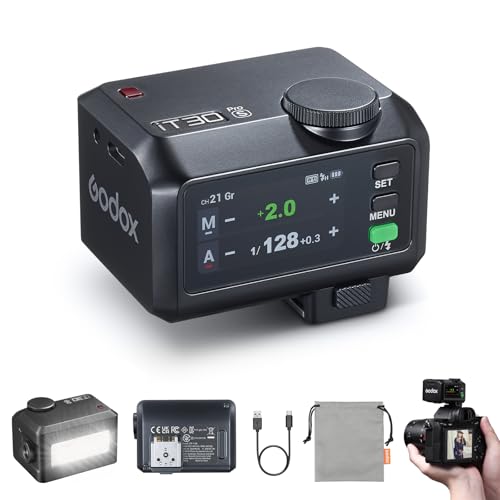 Godox iT30Pro S iT30Pro-S Flash for Sony, 2.4G Mini Sony Flash HSS 1/8000s, 560 Full Power Flashes, 2.8" Full-Color Touchscreen, Built-in Diffuser and Lithium Battery, TTL Auto-Exposure(Black) iT30ProS for Sony