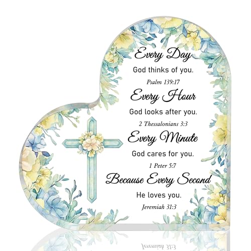 Heart Shaped Christian Gifts Acrylic Desk Plaque for Girls Women