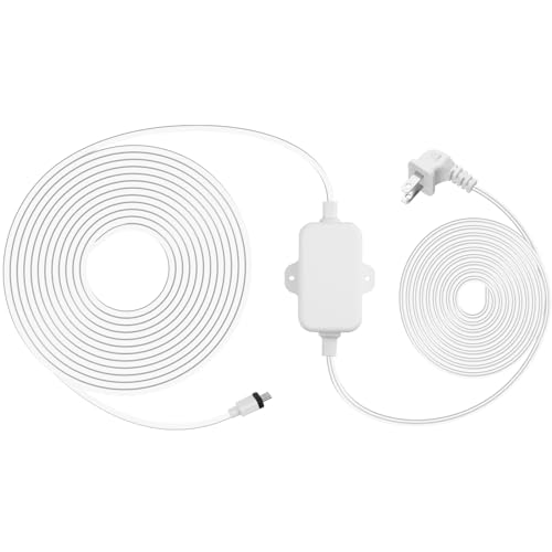 50ft Weather Resistant Power Adapter for Blink Mini 2,Blink Outdoor 4 (4th Gen)(3rd Gen)/Mini,No Need Charger Head,IP67 Waterproof Flat Power Cable with Extra Type C to Micro USB Adapter white 1Pack 50 FT