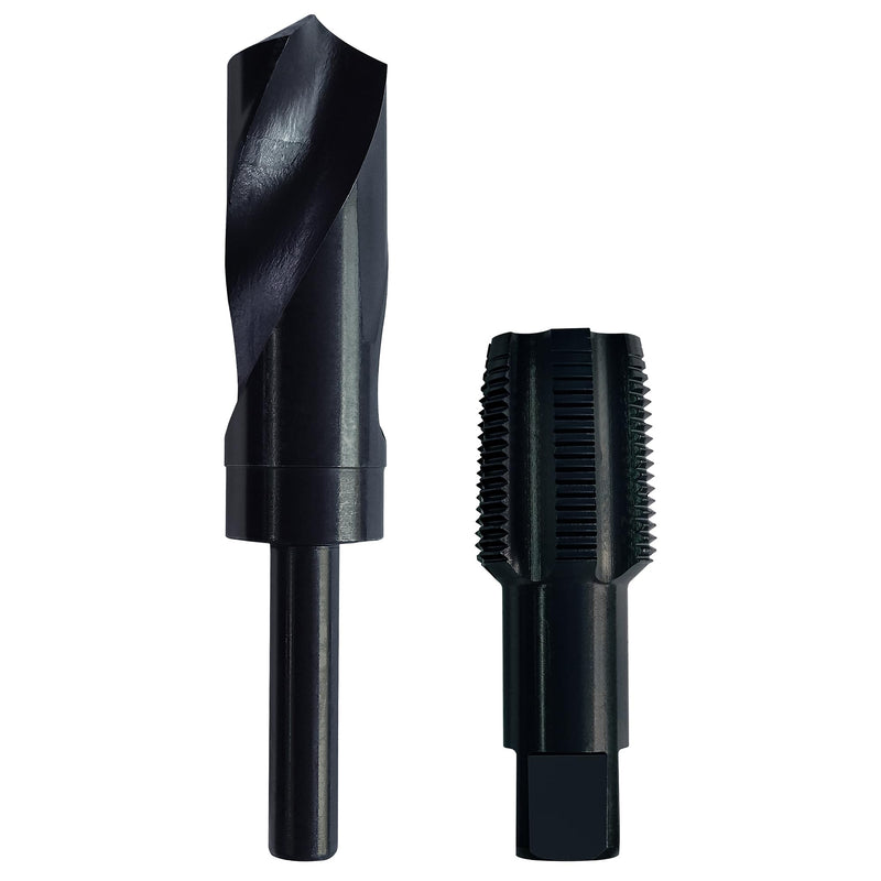 1"-11-1/2 NPT Pipe Tap and 1-5/32" drill Set, Carbon Steel Hand Threading Plumbing Tap Set for Plumbers Mechanics DIY Thread cutting tools 1"-11-1/2 NPT Tap, 1-5/32" Drill