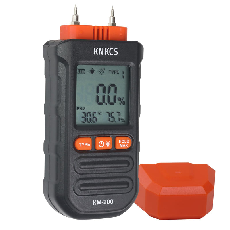 [Australia - AusPower] - Wood Moisture Meter for Lumber - Ideal Moisture Meter for Wood, Firewood, Lumber, Bricks, Floors, Drywall - Accurate to 0.1% with Backlit LCD, Temperature & Humidity Display 