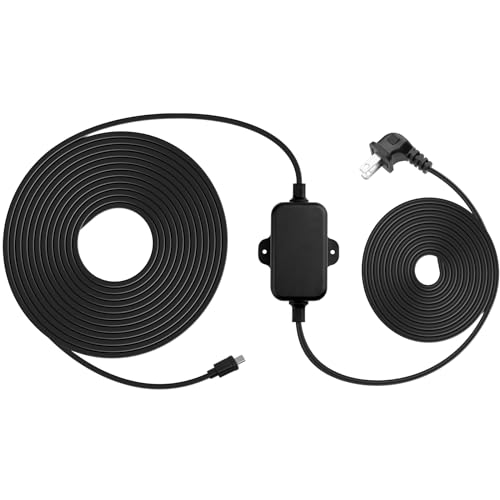 50ft Weather Resistant Power Adapter for Blink Mini 2,Blink Outdoor 4 (4th Gen)(3rd Gen)/Mini,No Need Charger Head,IP67 Waterproof Flat Power Cable with Extra Type C to Micro USB Adapter Black 1Pack 50 FT