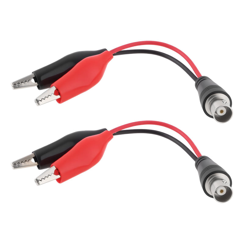 [Australia - AusPower] - 2pcs BNC Female to Alligator Clip Test Leads 30VAC/60VDC 5A BNC Test Cable for Multimeter Video Surveillance, 170mm 